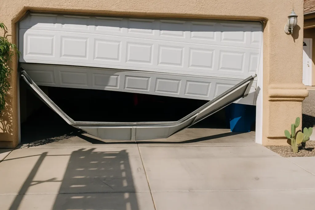 Damaged Garage Door in Phoenix Arizona